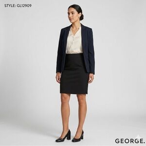 George Black Career Pencil Skirt Size 10 Lined Back Slit